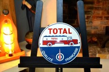 PLAQUE EMAILLEE TOTAL station essence automobile enamel sign emailschild