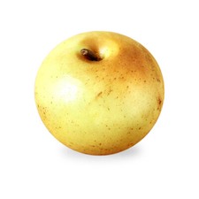 Pomme jaune sculpté marbre - jaune,