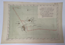 SEYCHELLES ISLANDS c.  1884 19TH CENTURY ANTIQUE SEA CHART