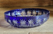 Coupe Cristal Overlay 1950 ? 29,5 Cm Coupe A Fruit  Baccarat ? St Louis ? Vsl ?