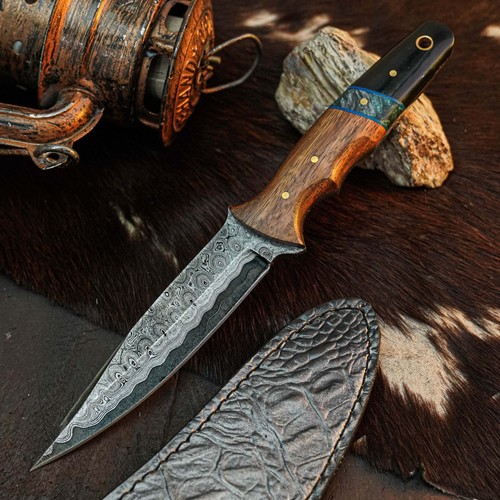 Damascus dagger knife - dagger,