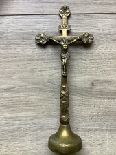 CHRIST XIX BRONZE ou LAITON CRUCIFIX SOUVENIR DE MISSION ANGELOT VIERGE MARIE