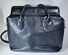 PRADA ANCIEN SAC à MAIN en BANDOULIÈRE en CUIR NOIR VINTAGE XXème
