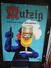 AFFICHE BIERE MUTZIG HERVE MORVAN 155X113CM  LITHO ANNEES 1960