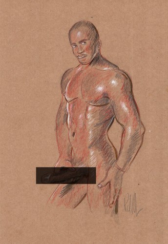 Nude dessin original homme - dessin,