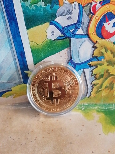 Pièce bitcoin btc doré - pièce,