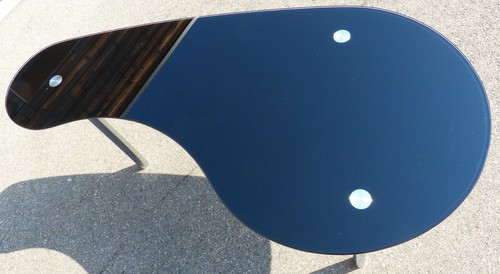 Table plateau verre noir - table,