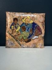 Plaque décorative en émail