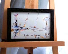 Tableau Marine Abstrait Baie de Somme -Acrylique Original encadré sous verre