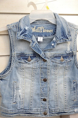 Wallflower blue denim vest - blue,