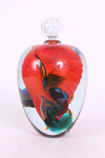 Robert PIERINI - Flacon en verre soufflé signé et daté 1997 - Hauteur 17cm