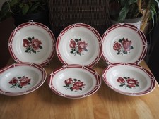 6 anciennes assiettes creuses DIGOIN CIBON. Diamètre 23 cm. ETAT NEUF