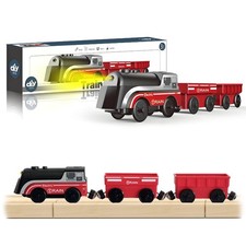 Train à Piles pour Chemin de Fer en Bois, Electrique Train de Locomotives Son...