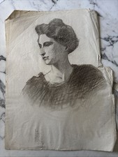 Ancien Dessin XIXe Crayon