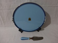 plat à tarte,à gateau,avec son couteau,céramique vierzon