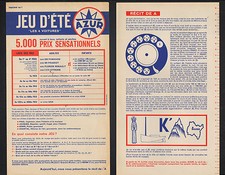 GARAGE POMPES ESSENCE "AZUR" Loterie / Jeux période 1960-1970