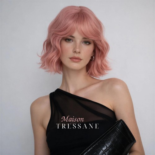 Perruque femme rose carré - femme,