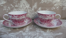 2 Grandes Tasses Déjeuner/Chocolat Faïence Anglaise Johnson Bros COACHING SCENES