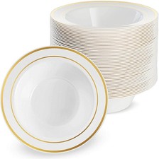 25 Bols en Plastique Blanc