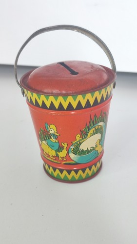 Ancien jouet seau tôle - jouet,