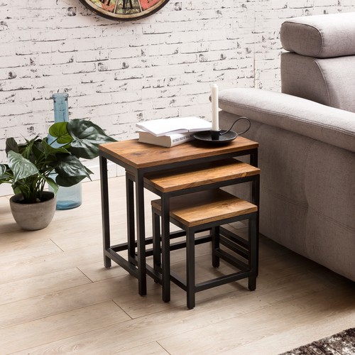 Finebuy tables gigogne bois - gigogne,