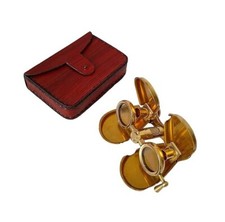 Ancienne jumelle monoculaire en laiton vintage nautique/verre espion avec étu...