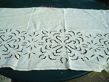 Devant de cheminée devant de meuble d'étagère d'autel coton brodé main Richelieu