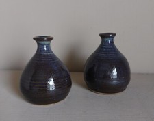 Paire de petits vases céramique vernissée vintage