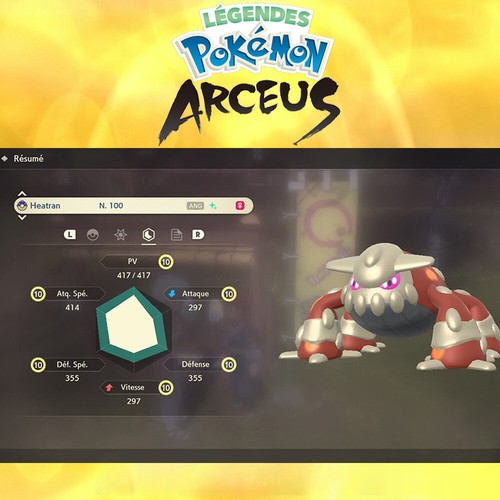 Heatran shiny niveaux effort - heatran,