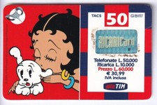 BD COMICS TELECARTE / PHONECARD .. ITALIE 50.000L TIM BETTY BOOP CHIEN DOG +N°