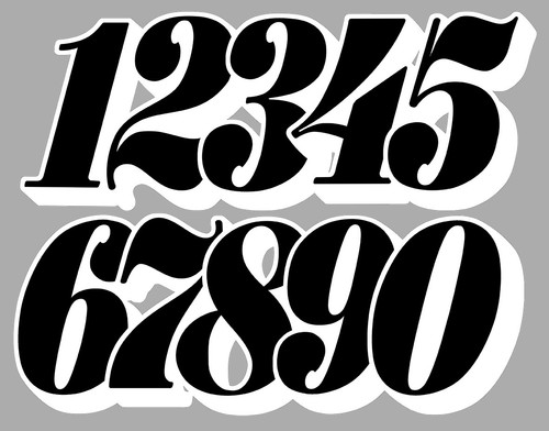 Sticker numero course - sticker,
