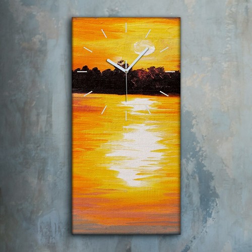 Horloge murale sur toile 30x60