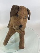 Peluche Ancienne 1913 Chien Bourrage Paille Ossature Métal  Fait Main Collector