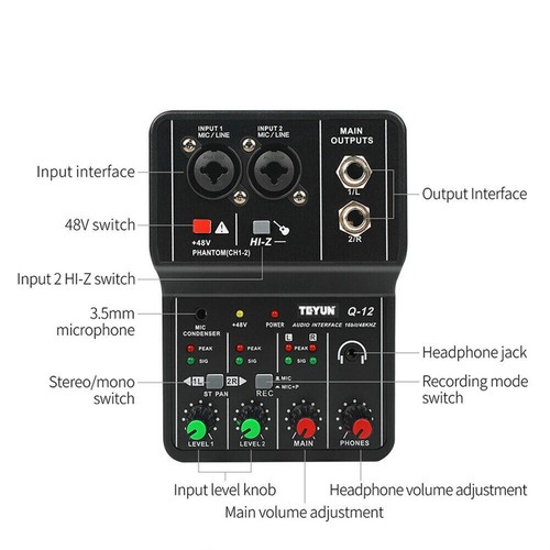 Mini console mixage audio 2 - console,