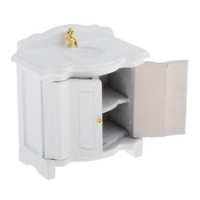 Meuble de toilette en bois pour maison de poupée 1/12, lavabo, meuble, scène