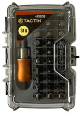TACTIX - #418130 - Coffret 30 Embouts + Adaptateur Perceuse Visseuse/Dévisseuse.