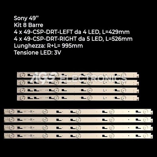Kit barres bandes led - 8, de