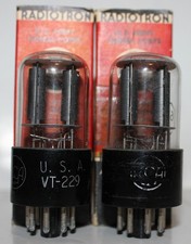 Paire Assortie NOS RCA Vt229/6sl7gt, Armée Américaine Signal Corps Tubes. (1