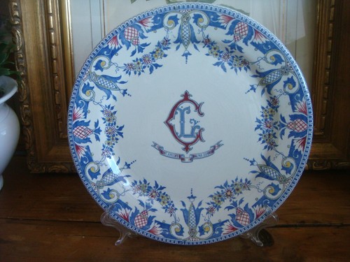 Assiette plate gien - plate, armoiries