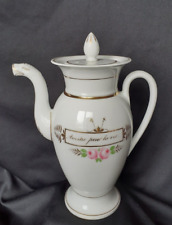 Théière cafetière verseuse dorure or fin en porcelaine de Paris XIXème h 27,5 cm