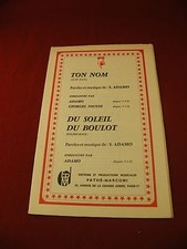 "Partition Ton Nom Adamo Du soleil du boulot"