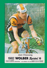 CYCLISME carte cycliste JEAN CHASSANG équipe WOLBER Spidel 1982 Signée