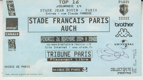 Billet match rugby stade - match,