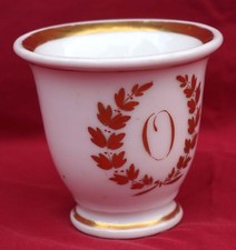Old Paris Gilt White PorcelainCup Tumbler Crown Mono O French Empire 1810