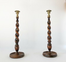 Vintage Turned Mahogany Candle