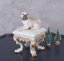 VINTAGE PORCELAINE FIGURE CARLIN SUR TABOURET ANTIQUE STYLE