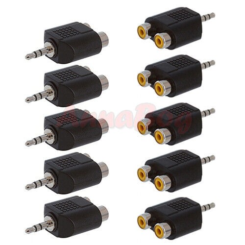10x 5mm stereo - male, 2rca