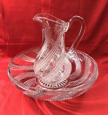ancien broc de toilette et sa vasque en cristal signé BACCARAT modèle SERPENTINE