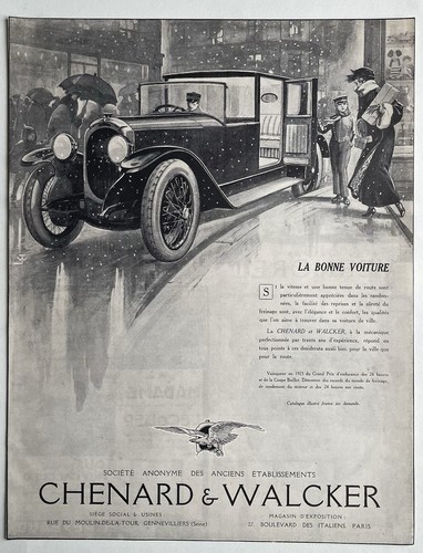 Affiche auto vintage - chenard, &