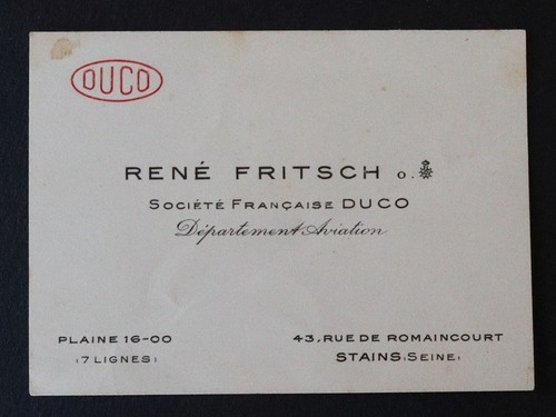 Carte visite fritsch - fritsch, duco